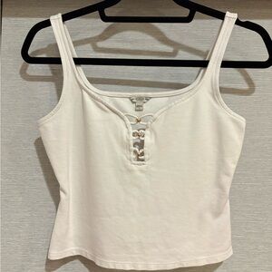 Guess White Camisole with Gold Accents